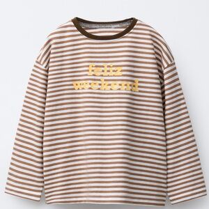 Zara Striped Brown and White Kids Shirt